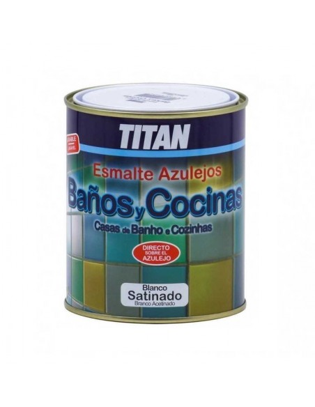 Titan Baños y Cocinas Esmalte Azulejos Satinado Blanco