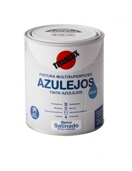Titanlux Esmalte Azulejos Al Agua Blanco Satinado 750 ml.l