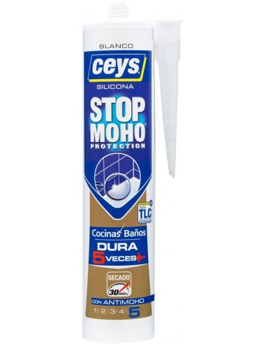 🥇 Tubo de silicona antimoho secado exprés Ceys Stop moho interior  transparente 125ml